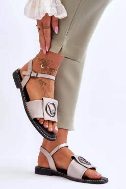 Online Damskie buty S.Barski Damskie Klasyczne Sandały S.Barski KV-2775-45 Nude