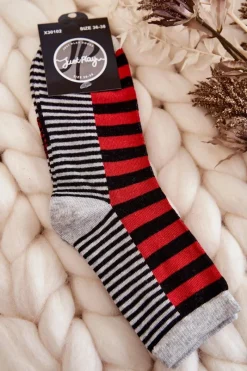 Sale Just Play Damskie Klasyczne Skarpety W Pasy I Paseczki Czerwone