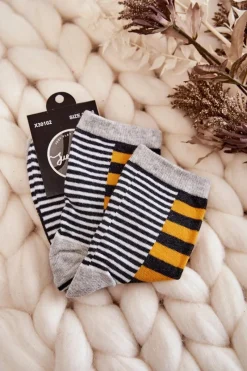 Sale Damskie Klasyczne Skarpety W Pasy I Paseczki Żółte Skarpetki|Skarpetki