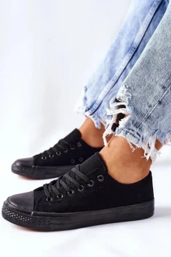 Discount Damskie Klasyczne Trampki Czarne Omerta Damskie Trampki Damskie Niskie