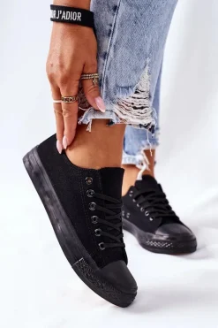 Discount Damskie Klasyczne Trampki Czarne Omerta Damskie Trampki Damskie Niskie