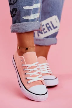 Trampki Damskie Niskie>Boto Damskie Klasyczne Trampki Łososiowe Omerta