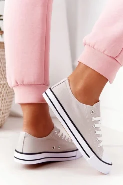 Trampki Damskie Niskie>Boto Damskie Klasyczne Trampki Szare Omerta Szary