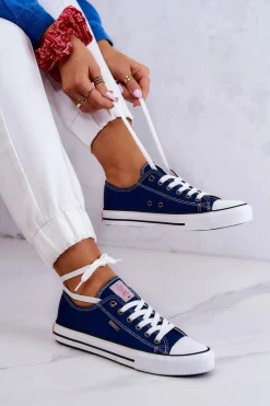 Hot Cross Jeans Damskie Klasyczne Trampki JJ2R4012C Granatowe