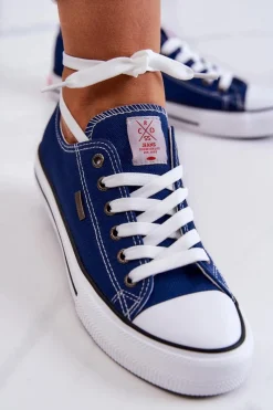 Hot Cross Jeans Damskie Klasyczne Trampki JJ2R4012C Granatowe