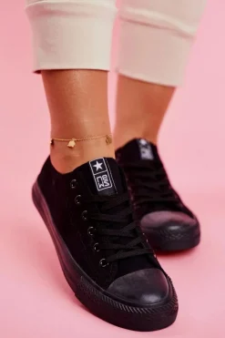 Discount Evento Damskie Klasyczne Trampki Czarne Ecoma