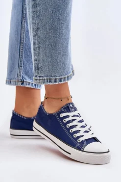 Hot Boto Damskie Klasyczne Trampki Granatowe Ecoma Niebieski