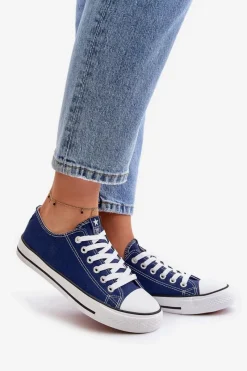 Hot Boto Damskie Klasyczne Trampki Granatowe Ecoma Niebieski