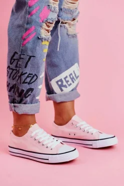 Outlet Boto Damskie Klasyczne Trampki Różowe Omerta Różowy