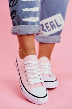 Outlet Boto Damskie Klasyczne Trampki Różowe Omerta Różowy