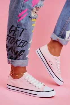 Outlet Boto Damskie Klasyczne Trampki Różowe Omerta Różowy