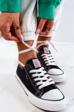 Trampki Damskie Cross Jeans|Trampki Damskie Niskie></noscript>Cross Jeans Damskie Klasyczne Trampki JJ2R4011C Czarne