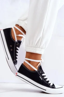 Trampki Damskie Cross Jeans|Trampki Damskie Niskie></noscript>Cross Jeans Damskie Klasyczne Trampki JJ2R4011C Czarne