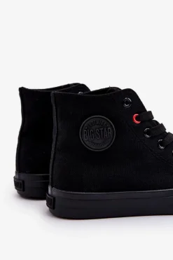 New Damskie Klasyczne Wysokie Trampki Big Star T274033 Czarne Damskie Trampki Damskie Big Star|Trampki Damskie Wysokie