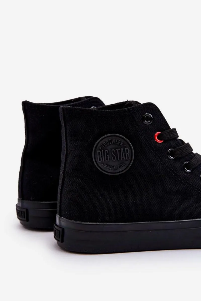 New Damskie Klasyczne Wysokie Trampki Big Star T274033 Czarne Damskie Trampki Damskie Big Star|Trampki Damskie Wysokie