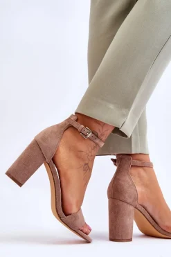 Discount Evento Damskie Klasyczne Zamszowe Sandały Brązowe Passo