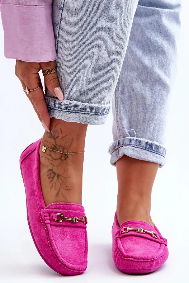 Best Boto Damskie Klasyczne Zamszowe Mokasyny Różowe Corinell Różowy