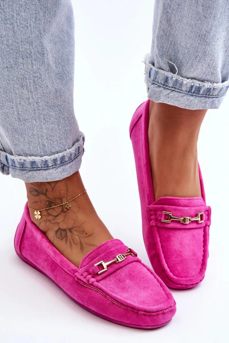 Best Boto Damskie Klasyczne Zamszowe Mokasyny Różowe Corinell Różowy