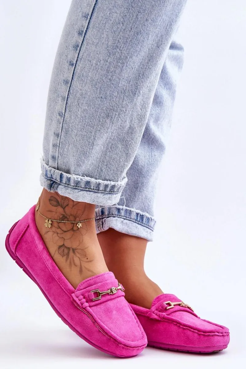 Best Boto Damskie Klasyczne Zamszowe Mokasyny Różowe Corinell Różowy