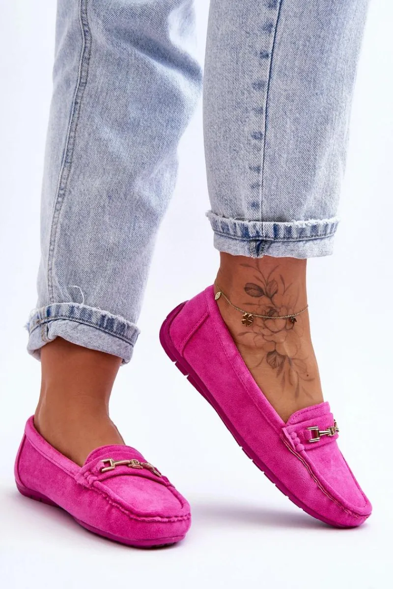 Best Boto Damskie Klasyczne Zamszowe Mokasyny Różowe Corinell Różowy