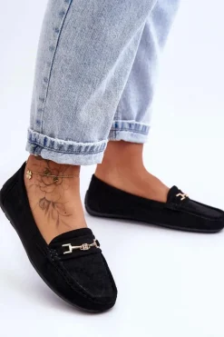 Sale Damskie Klasyczne Zamszowe Mokasyny Czarne Corinell Damskie Mokasyny Damskie Zamszowe