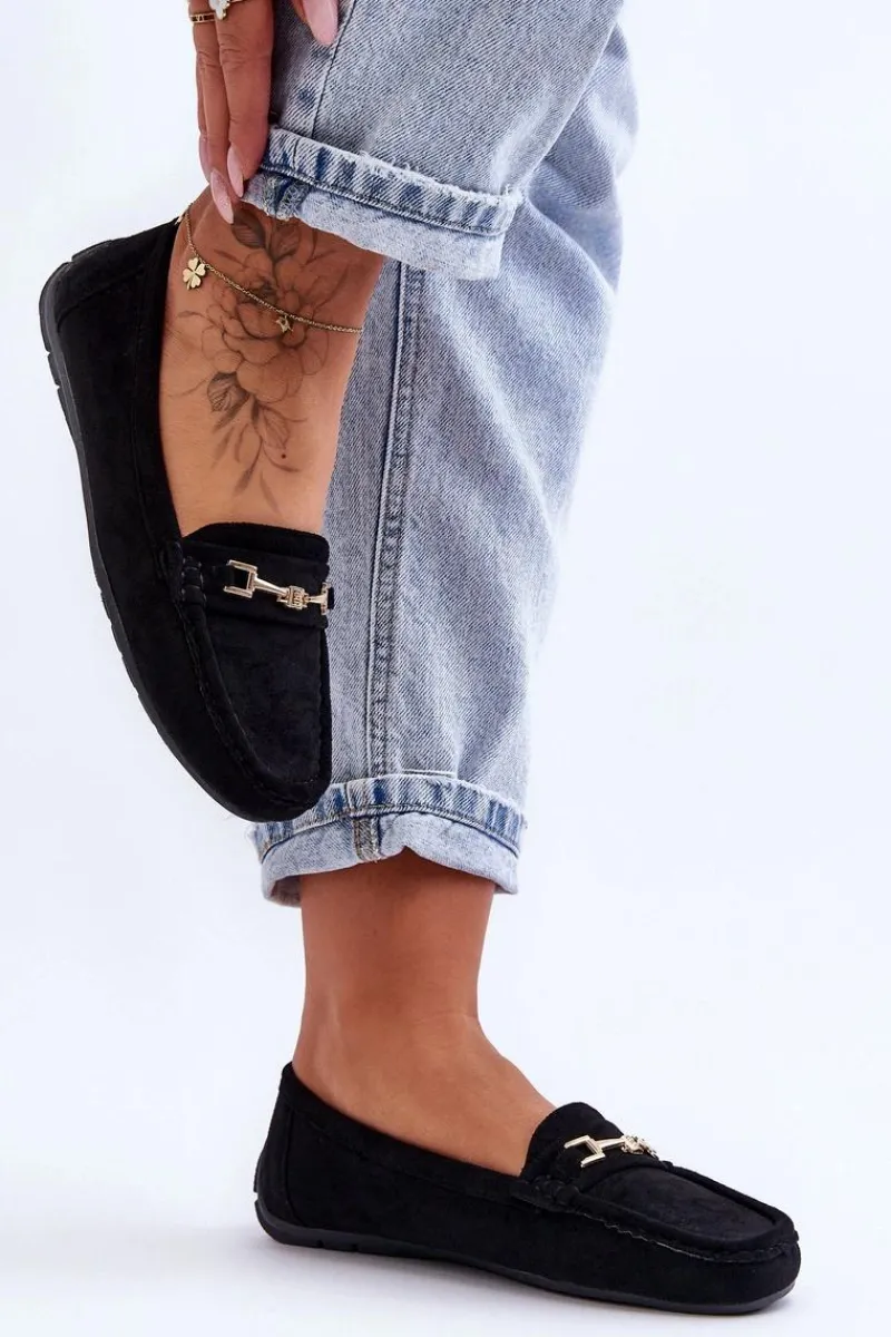 Sale Damskie Klasyczne Zamszowe Mokasyny Czarne Corinell Damskie Mokasyny Damskie Zamszowe