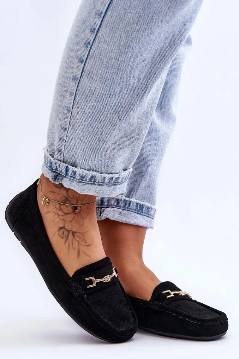 Sale Damskie Klasyczne Zamszowe Mokasyny Czarne Corinell Damskie Mokasyny Damskie Zamszowe