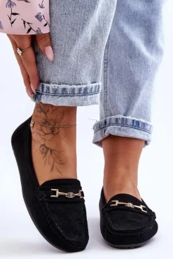 Sale Damskie Klasyczne Zamszowe Mokasyny Czarne Corinell Damskie Mokasyny Damskie Zamszowe