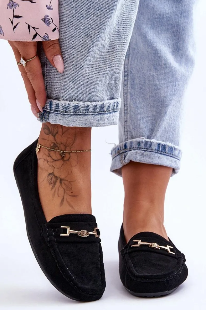 Sale Damskie Klasyczne Zamszowe Mokasyny Czarne Corinell Damskie Mokasyny Damskie Zamszowe