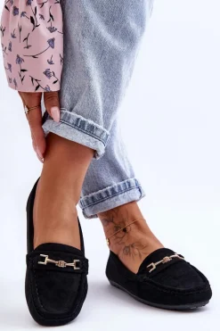 Sale Damskie Klasyczne Zamszowe Mokasyny Czarne Corinell Damskie Mokasyny Damskie Zamszowe