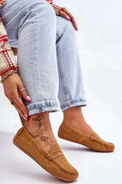 Clearance Boto Damskie Klasyczne Zamszowe Mokasyny Camel Ivana