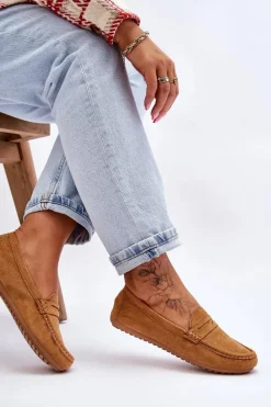 Clearance Boto Damskie Klasyczne Zamszowe Mokasyny Camel Ivana
