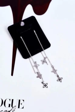 Outlet Damskie Kolczyki Srebrne Wiszące Kwiatki Veronica Kolczyki