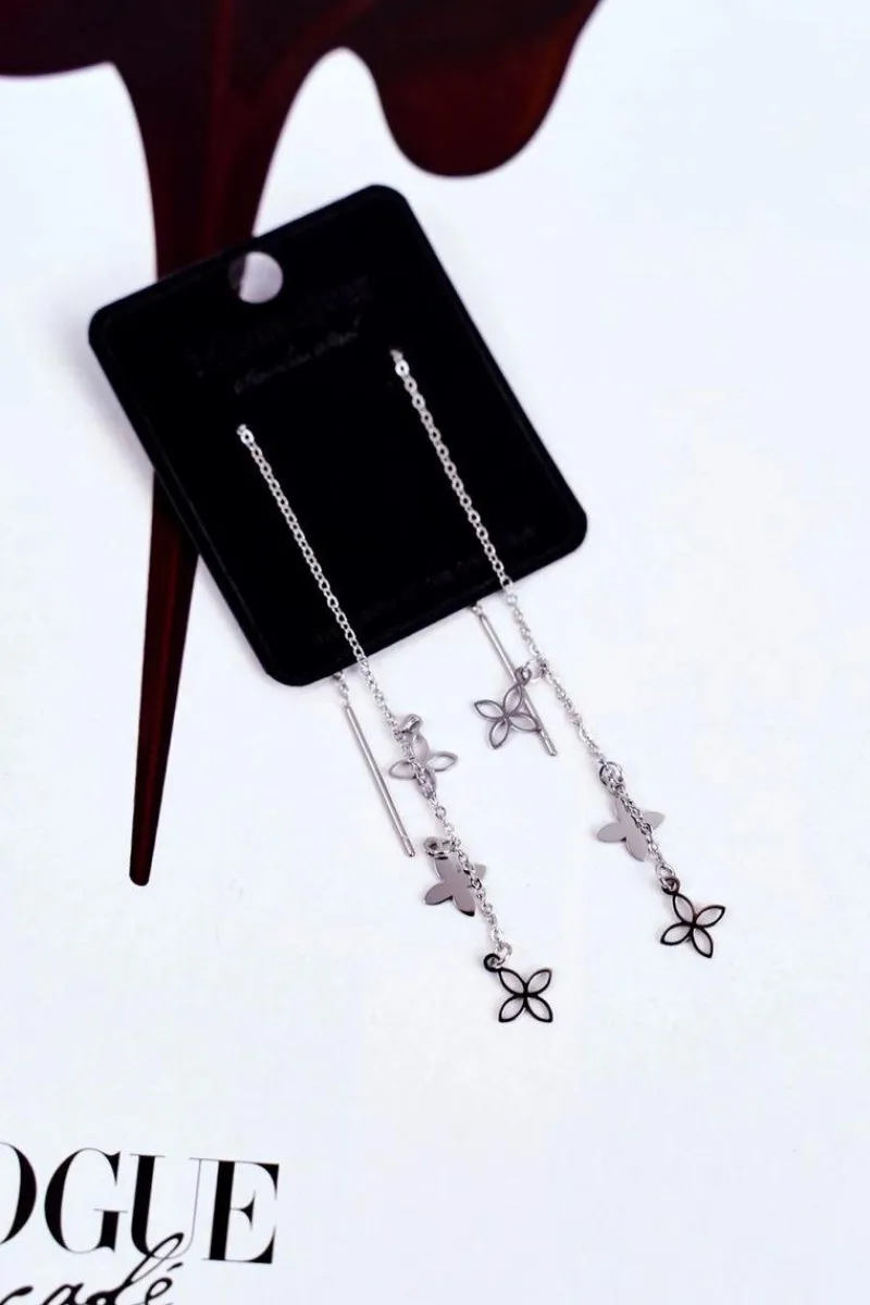 Outlet Damskie Kolczyki Srebrne Wiszące Kwiatki Veronica Kolczyki