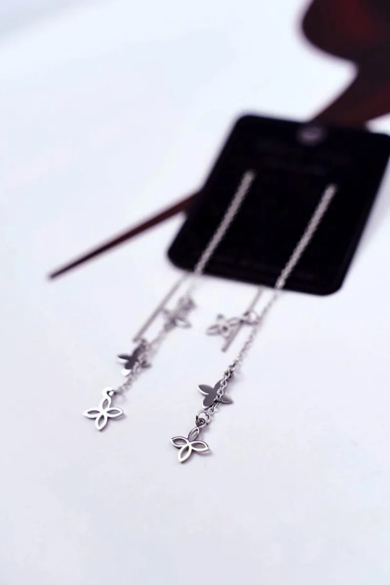 Outlet Damskie Kolczyki Srebrne Wiszące Kwiatki Veronica Kolczyki