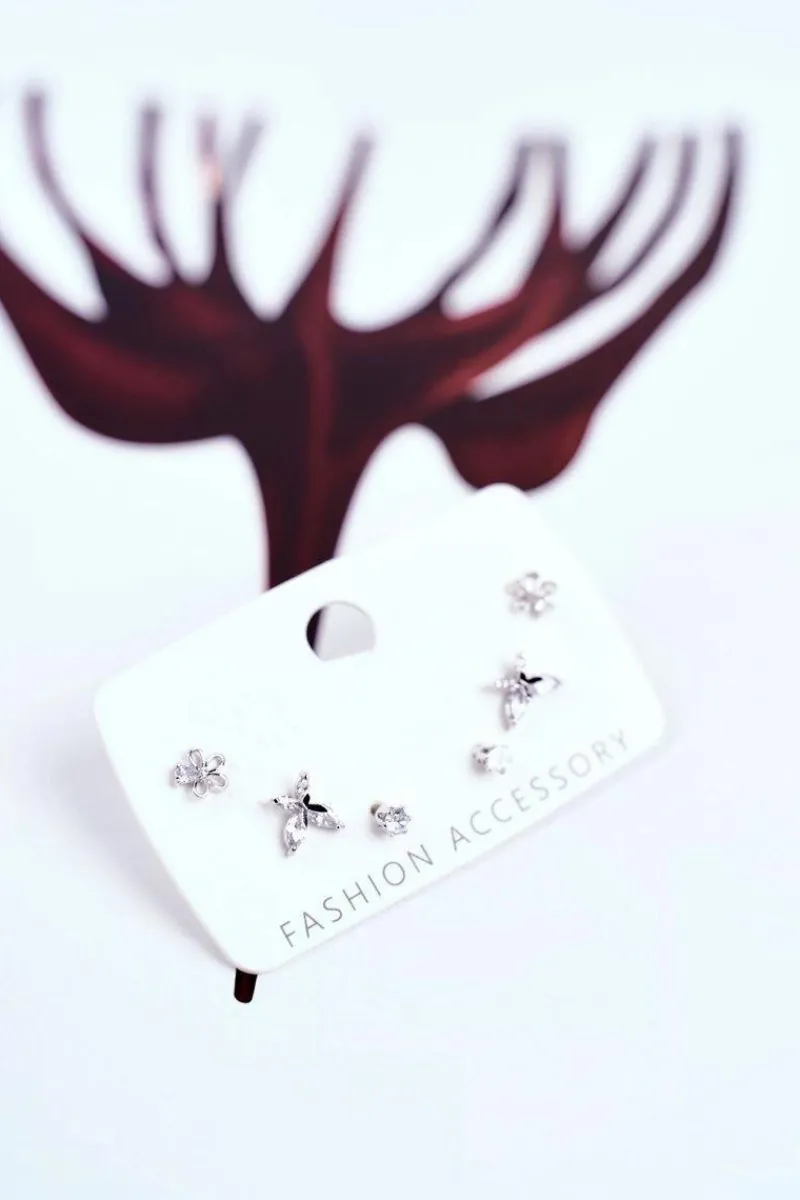 Discount Damskie Kolczyki Z Cyrkoniami Srebrne 3 pary Juliet Kolczyki