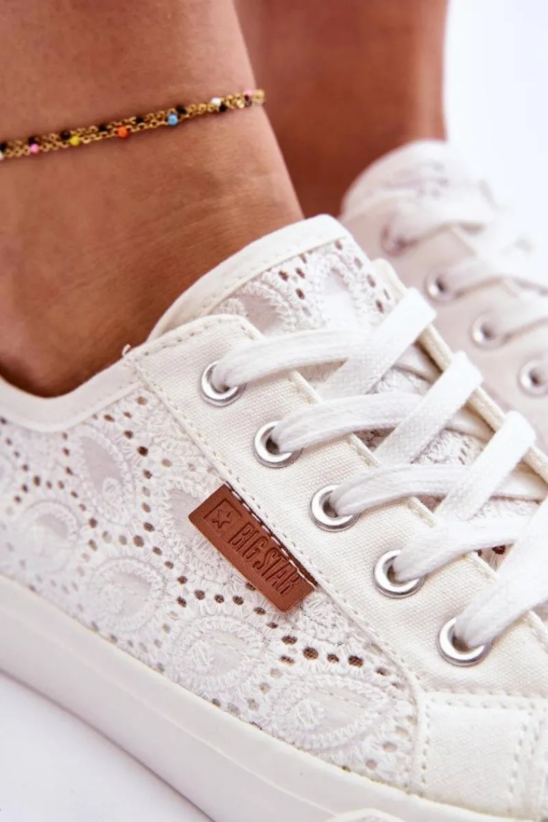 Trampki Damskie Big Star|Trampki Damskie Niskie>Big Star Shoes Damskie Koronkowe Tenisówki BIG STAR W274925 Białe