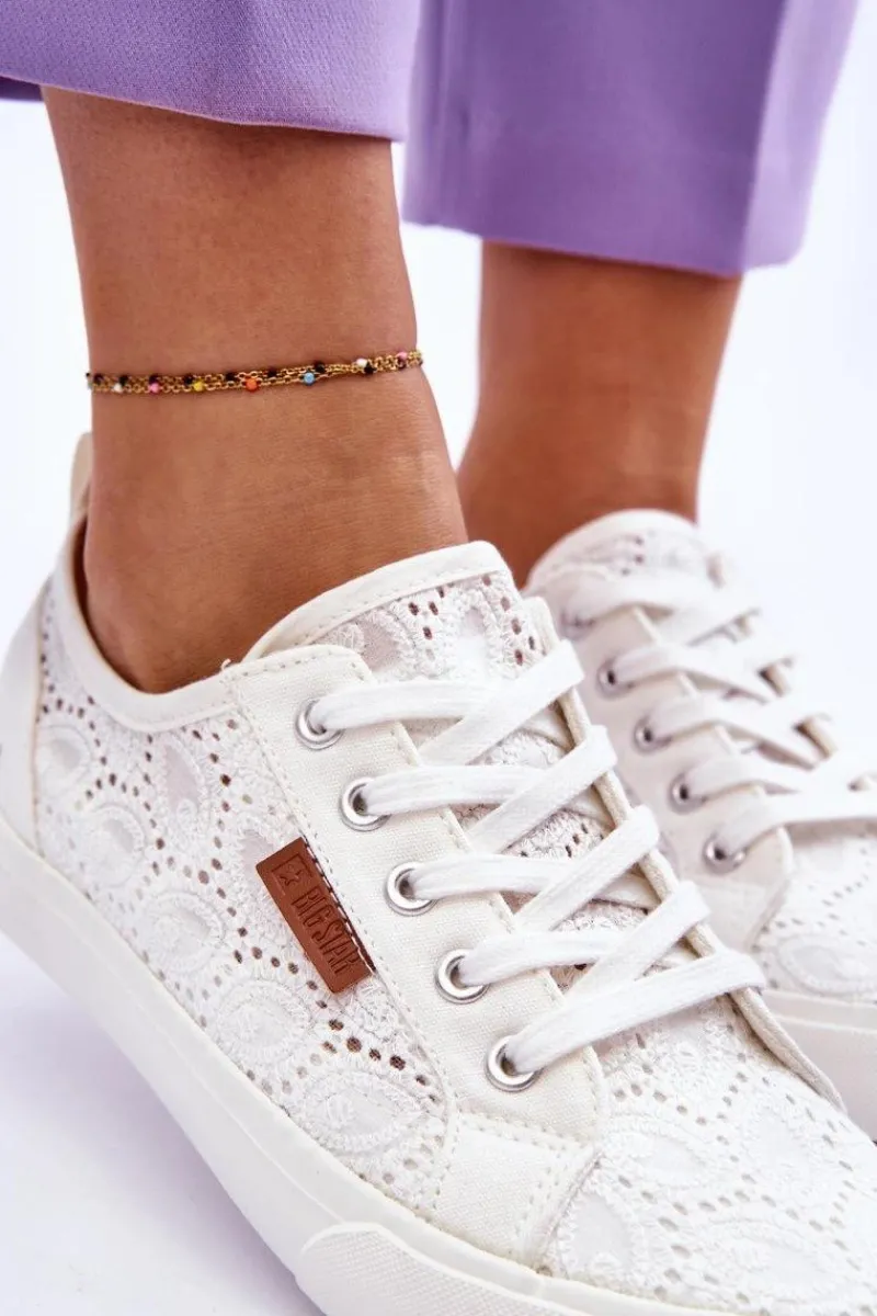 Trampki Damskie Big Star|Trampki Damskie Niskie>Big Star Shoes Damskie Koronkowe Tenisówki BIG STAR W274925 Białe