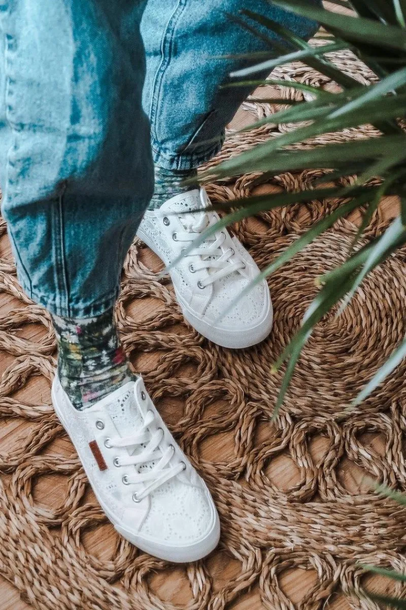 Trampki Damskie Big Star|Trampki Damskie Niskie>Big Star Shoes Damskie Koronkowe Tenisówki BIG STAR W274925 Białe