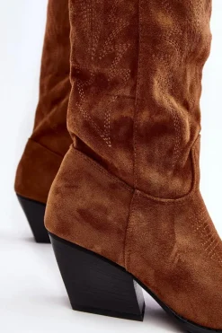 Kozaki Wiosenne|Kozaki Przed Kolano></noscript>Boto Damskie Kozaki Kowbojki Na Słupku Camel Sloana