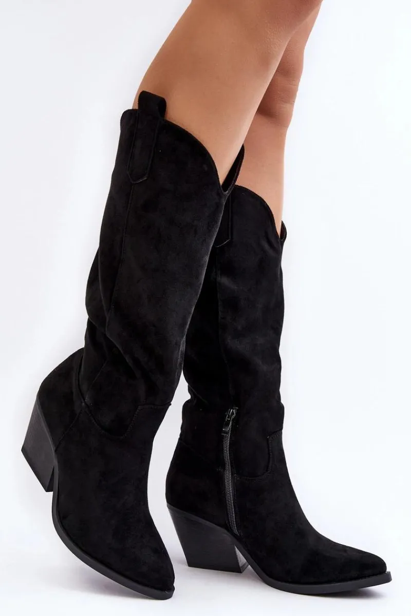 Kozaki Przed Kolano|Kozaki Na Obcasie>Boto Damskie Kozaki Kowbojki Na Obcasie Przed Kolano Czarne Oppore