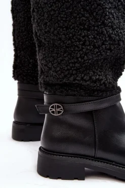 Boto Damskie Kozaki Przed Kolano Z Futerkiem Typu Baranek Czarne Bellama