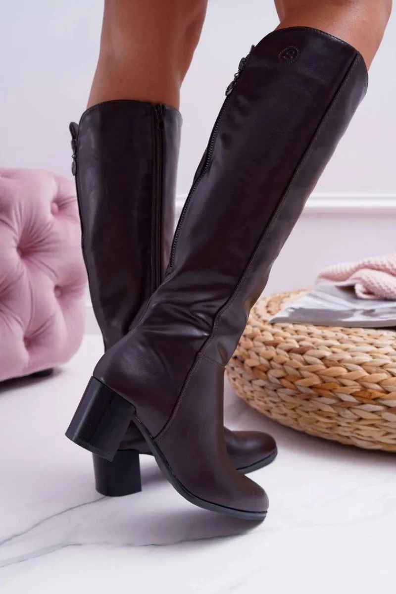 Hot Buty Sergio Leone Damskie Kozaki Sergio Leone Brązowe KZ273