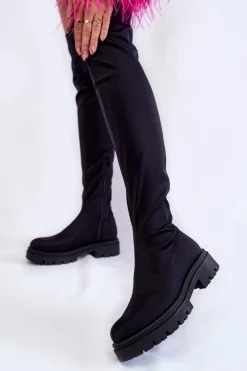 Best Evento Damskie Kozaki Za Kolano Czarne Brinna