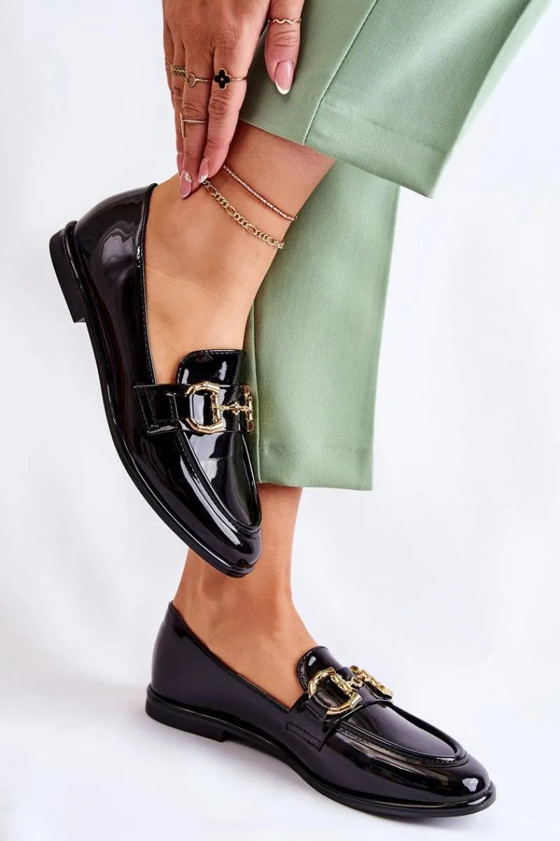 Discount Damskie Lakierowane Mokasyny Czarne Coriso Damskie Mokasyny Damskie Lakierowane