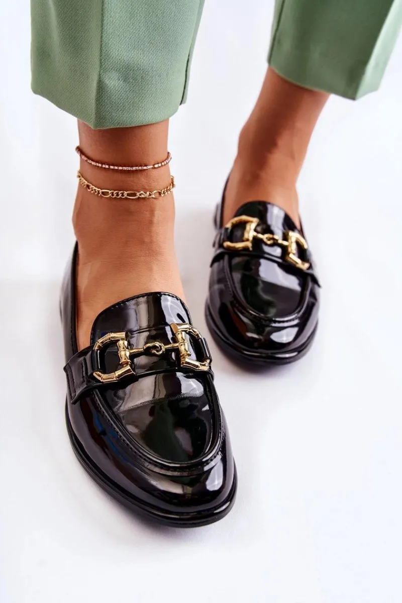 Discount Damskie Lakierowane Mokasyny Czarne Coriso Damskie Mokasyny Damskie Lakierowane