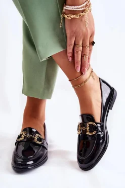 Discount Damskie Lakierowane Mokasyny Czarne Coriso Damskie Mokasyny Damskie Lakierowane