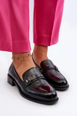 Discount Buty damskie Vinceza Damskie Lakierowane Mokasyny Czarne Nerilaja Czarny