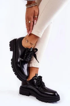 Online Boto Damskie Lakierowane Półbuty La.Fi 210004B-NL Czarne