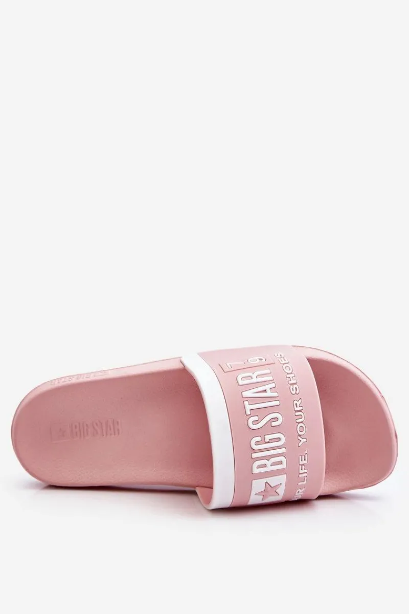 Discount Damskie Lekkie Klapki Big Star LL274730 Jasnoróżowe Damskie Klapki Sportowe|Klapki Damskie Big Star